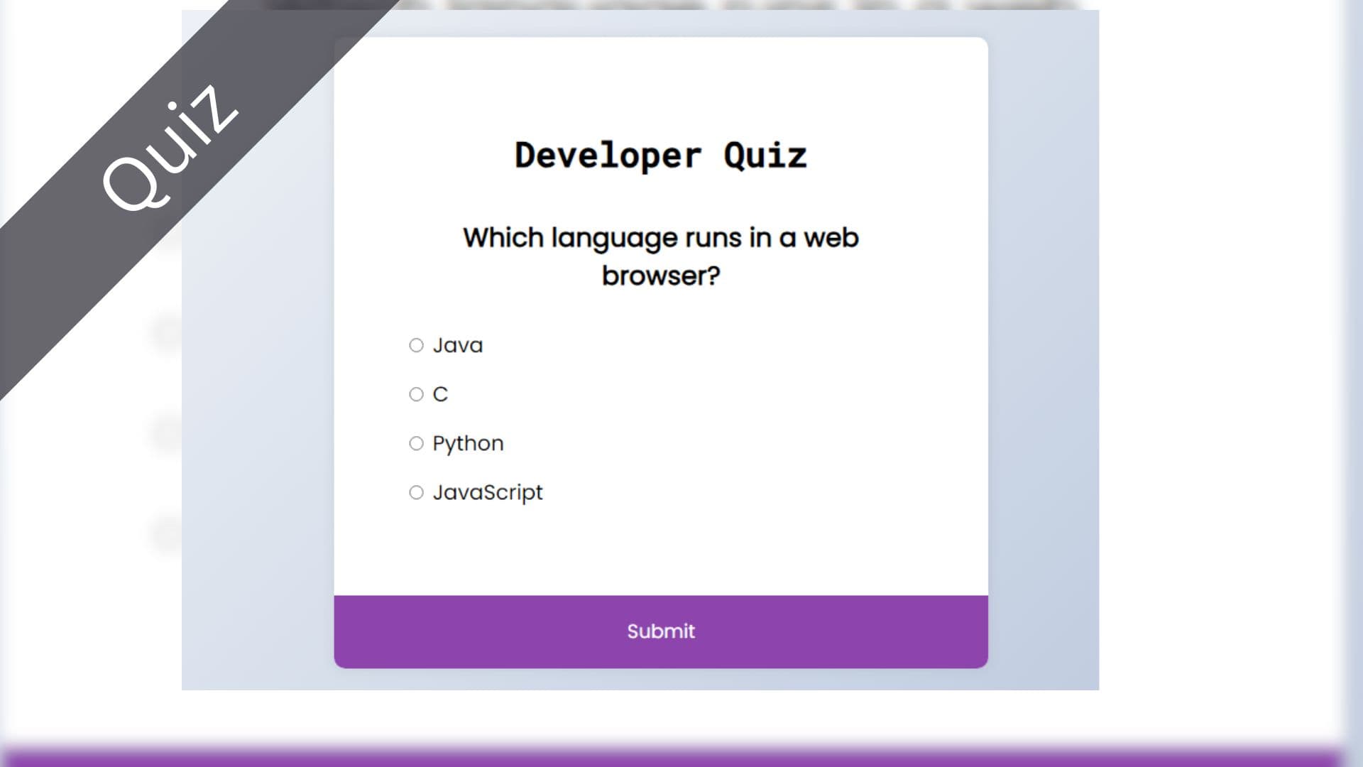 Developer Quiz